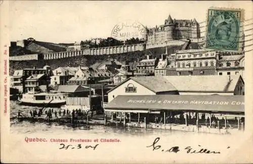 Ak Quebec, Kanada, Château Frontenac und Citadelle