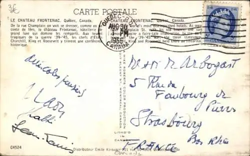 Ak Quebec, Kanada, Château Frontenac