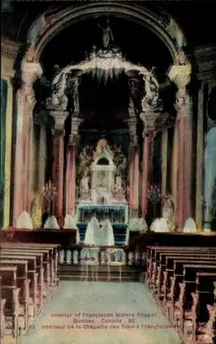 Ak Quebec, Innenraum der Kapelle der Franziskanerinnen