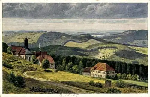 Künstler Ak Lindegreen, K., Bischofsheim an der Rhön in Unterfranken, Kreuzberg, Kirche