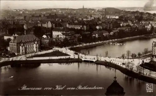 Ak Kiel Schleswig Holstein, Blick auf den kleinen Kiel vom Rathausturm