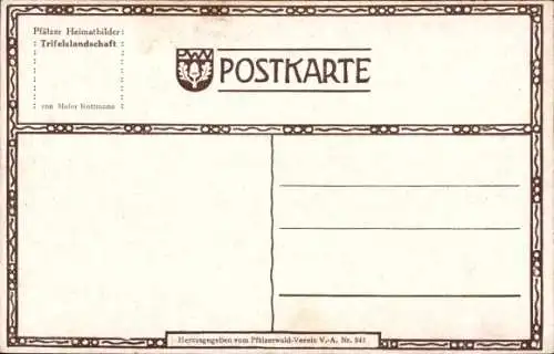 Künstler Ak Rottmann, Trifelslandschaft, Pfalz, Ruine, Panorama
