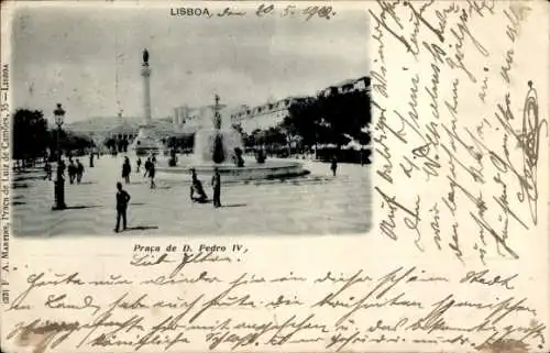 Ak Lisboa Lissabon Portugal, Praca de D. Pedro IV