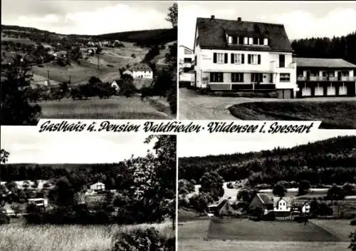 Ak Wildensee Eschau im Spessart, Gasthaus Waldfrieden, Panorama, Außenansicht