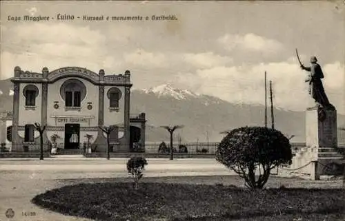 Ak Luino Lago Maggiore Lombardia, Garibaldi-Denkmal, Kurhaus