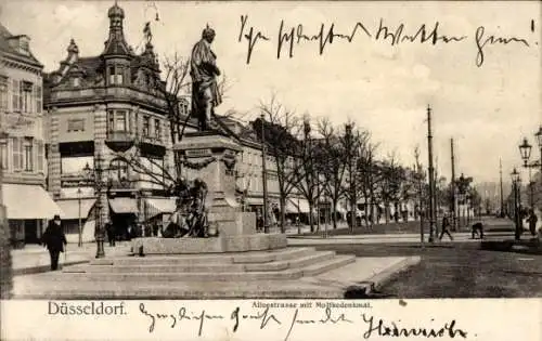 Ak Düsseldorf am Rhein, Alleestraße, Moltkedenkmal