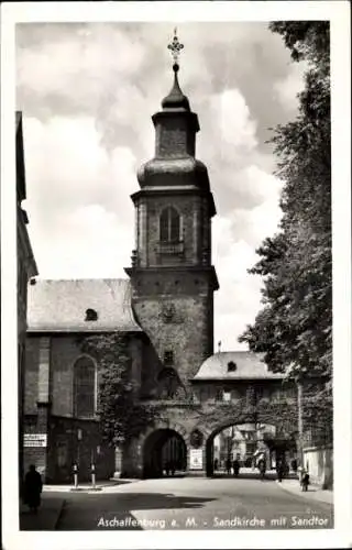 Ak Aschaffenburg in Unterfranken, Sandkirche, Sandtor