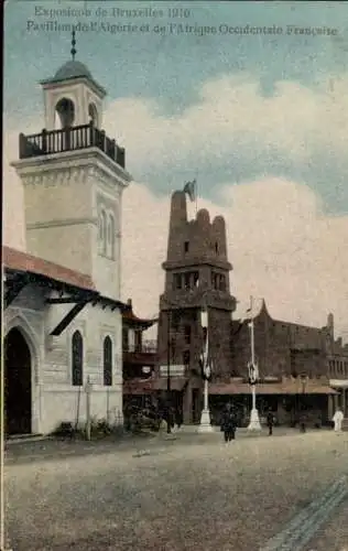 Ak Brüssel Brüssel, Ausstellung 1910, Pavillon von Algerien und Französisch-Westafrika