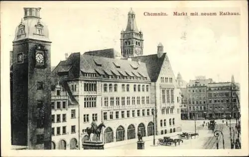 Ak Chemnitz in Sachsen, Markt, neues Rathaus