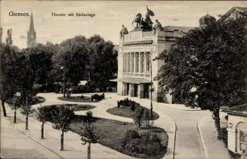 Ak Gießen an der Lahn Hessen, Theater, Südanlage