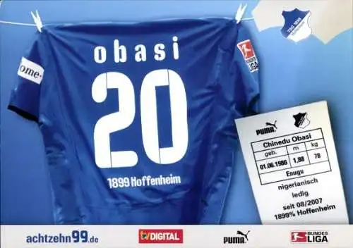 Autogramm Fußball, Chinedu Obasi, TSG 1899 Hoffenheim