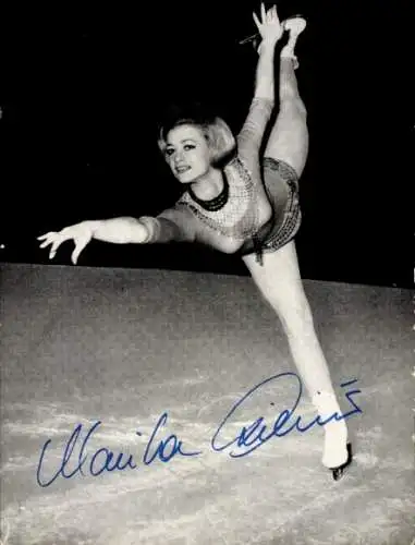 Autogrammkarte Marika Kilius Zahn, Roll- und Eiskunstläuferin, Portrait