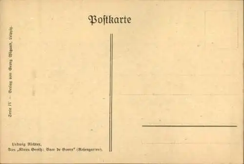 Künstler Ak Richter, Ludwig, Klaus Groth, Rosengarten, Kinder