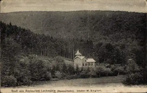 Ak Biebergemünd in Hessen, Restaurant Lochmühle, Spessartbahn