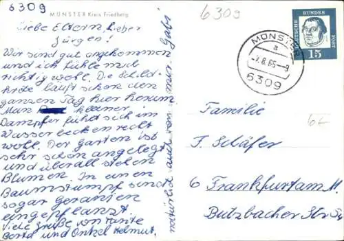 Ak Münster Laubach in Hessen, Totalansicht