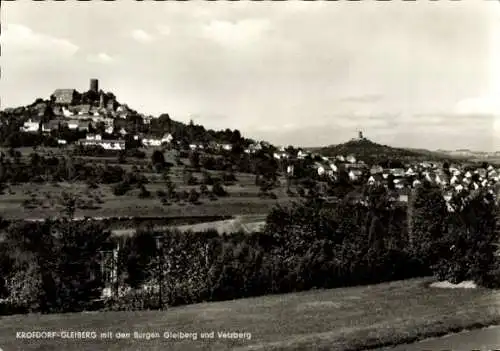 Ak Krofdorf Gleiberg Wettenberg in Hessen, Totalansicht, Burg Gleiberg, Burg Vetzberg