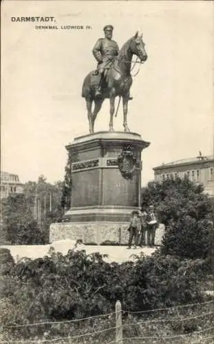 Ak Darmstadt, Denkmal Ludwigs IV.