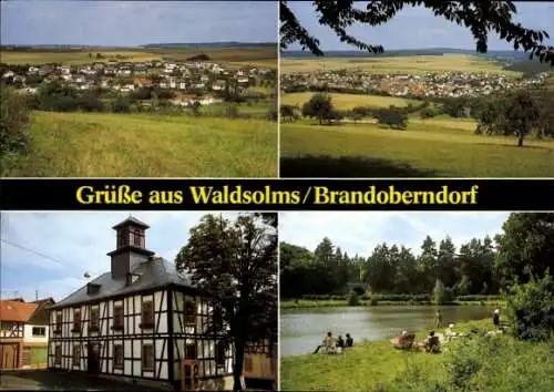 Ak Brandoberndorf Waldsolms in Hessen, Totalansichten, Fachwerkhaus, See