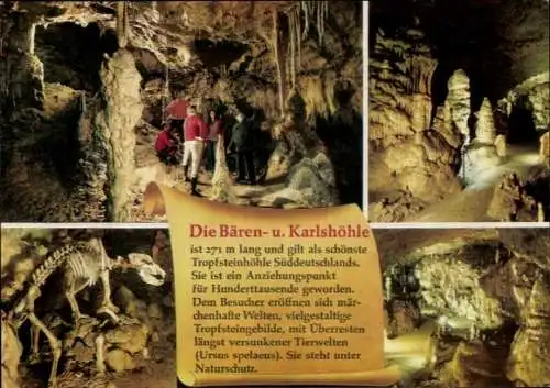 Ak Erpfingen Sonnenbühl in Württemberg, Bären- und Karlshöhle, Tropfsteinhöhle
