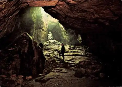 Ak Scharzfeld Herzberg am Harz, Einhornhöhle, Blaue Grotte