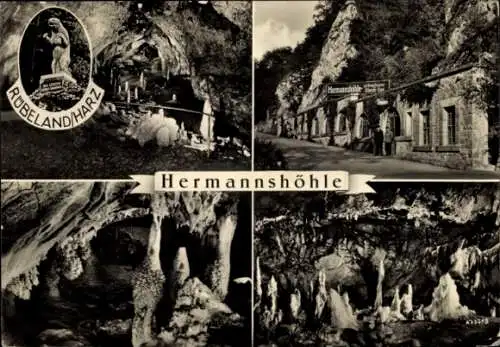 Ak Rübeland Oberharz am Brocken, Hermannshöhle, Tropfsteine