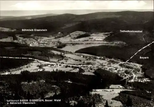 Ak Bayerisch Eisenstein, Böhmisch Eisenstein, Grenze Deutschland Tschechien