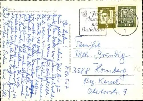 Ak Berlin, Mauer am Brandenburger Tor