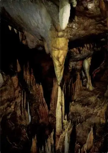 Ak Pottenstein in Oberfranken, Teufelshöhle, Tropfsteinhöhle, Barbarossa-Bart