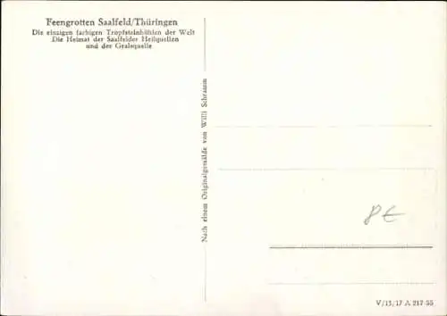 Ak Saalfeld an der Saale Thüringen, Feengrotten, Gralsburg im Märchendom, Tropfsteinhöhlen