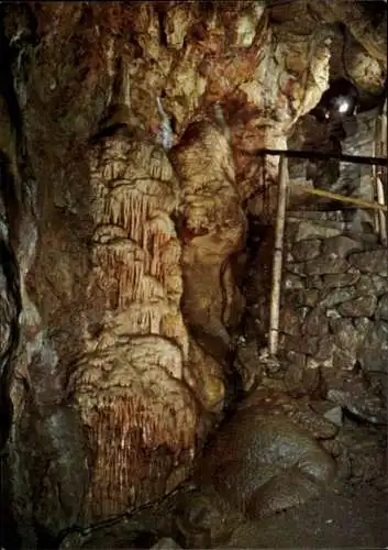 Ak Bad Grund im Harz, Iberger Tropfsteinhöhle, Wasserfall