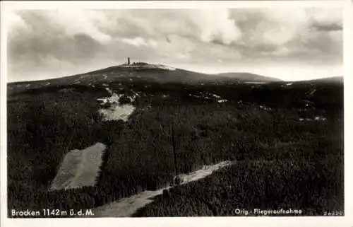 Ak Brocken Nationalpark Harz, Fliegeraufnahme