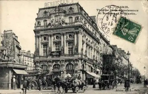 Ak Paris III, Boulevard Saint-Martin, Theatre de la Renaissance