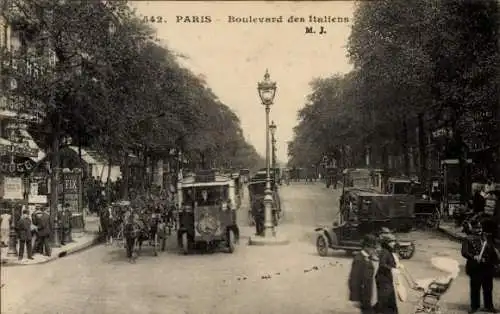 Ak Paris II, Boulevard des Italians, Mercedes