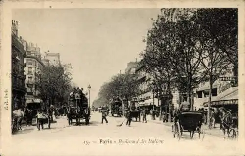 Ak Paris II, Boulevard des Italians, Kutsche