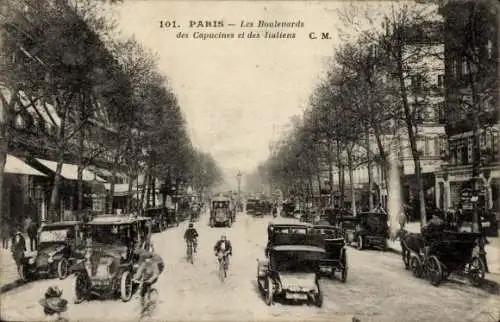 Ak Paris II, Boulevard des Italians, Boulevard des Capucines