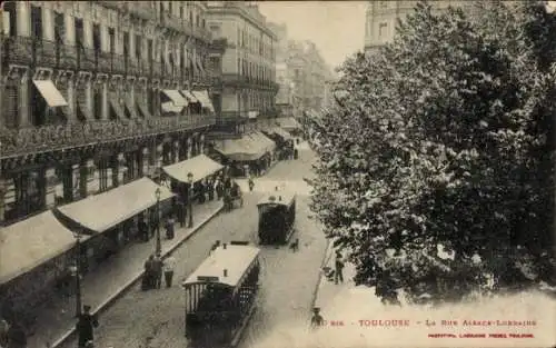 Ak Toulouse Haute Garonne, La Rue Alsace-Lorraine