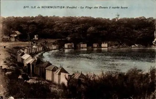 Ak Noirmoutier Vendée, Ile, La Plage des Dames a maree basse