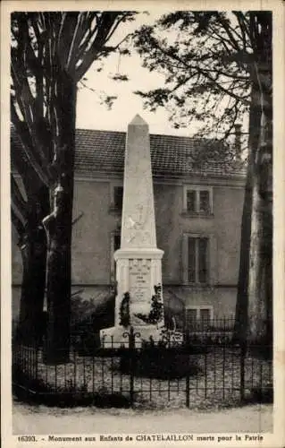 Ak Châtelaillon Charente Maritime, Monument aux Enfants, morts pour la Patrie