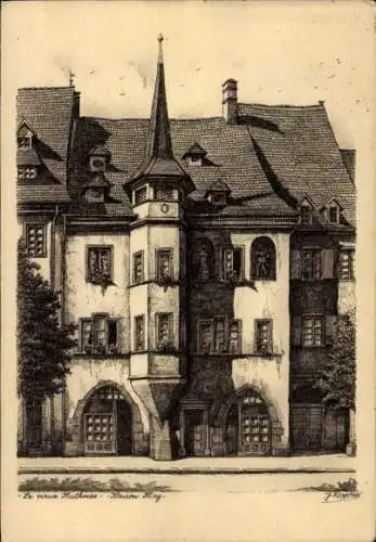 Künstler Ak Mulhouse Mülhausen Elsass Haut Rhin, Mieg House