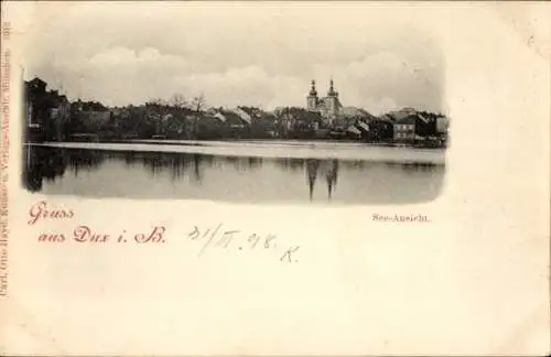 Ak Duchcov Dux Region Aussig, Seeansicht, Teilansicht
