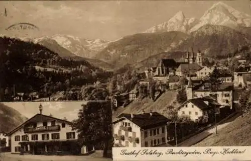 Ak Berchtesgaden in Oberbayern, Gesamtansicht, Gasthof Salzberg