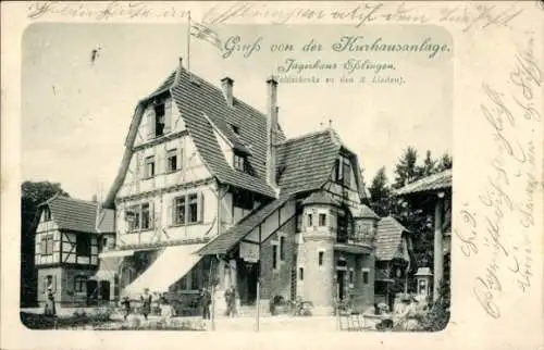 Ak Esslingen am Neckar Baden Württemberg, Kurhausanlage Jägerhaus, Waldschänke zu den drei Linden