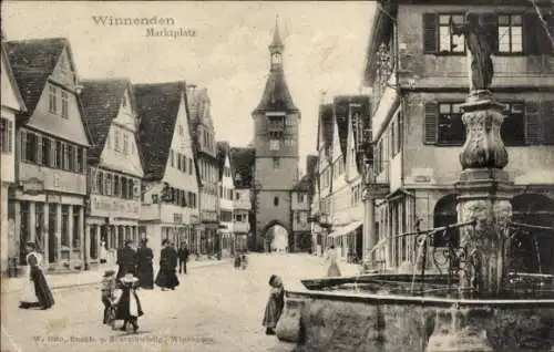 Ak Winnenden in Württemberg, Marktplatz
