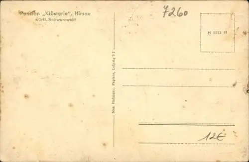 Ak Hirsau Calw im Schwarzwald, Pension Klösterle
