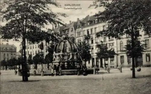 Ak Karlsruhe in Baden, Gutenbergplatz