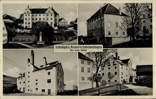 Ak Untermeitingen in Schwaben Bayern, Schlossgut und Brauerei