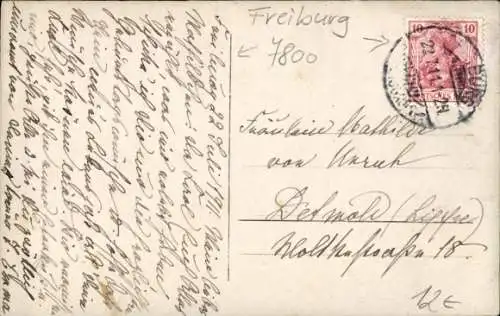 Foto Ak Freiburg im Breisgau, Straßenpartie