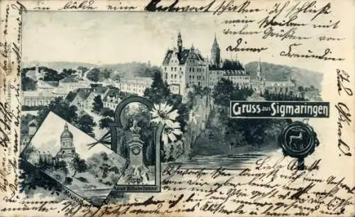 Ak Sigmaringen an der Donau Baden Württemberg, Schloss, Mausoleum, Kaiser-Wilhelm-Denkmal