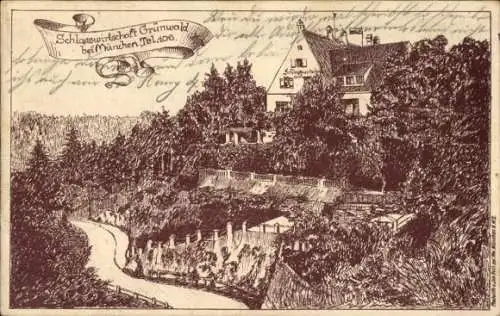 Ak Grünwald bei München, Schlosswirtschaft