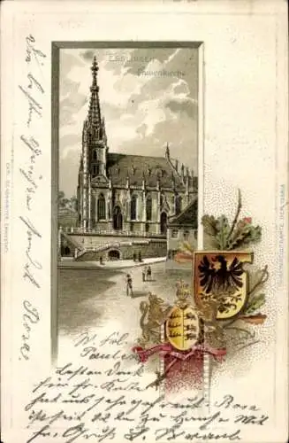Präge Wappen Litho Esslingen am Neckar, Frauenkirche